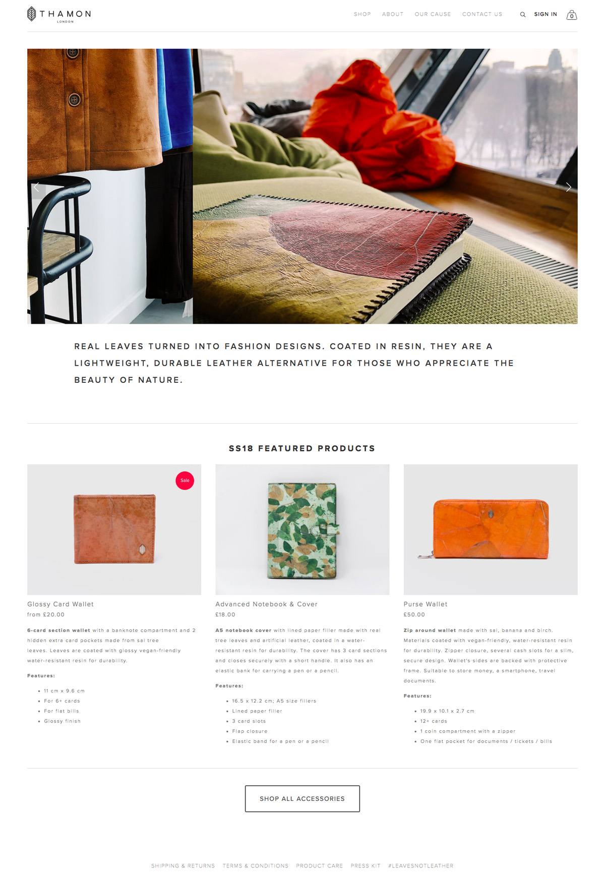 eCommerce website: Thamon