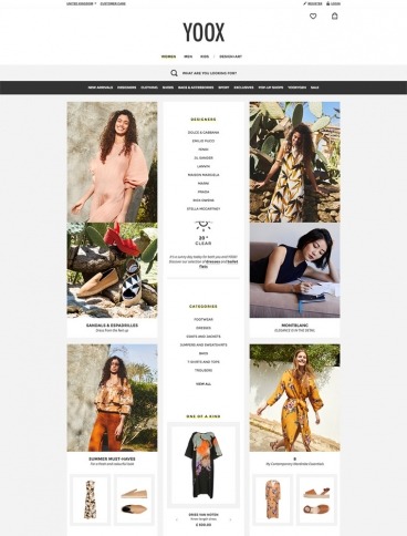 eCommerce website: YOOX
