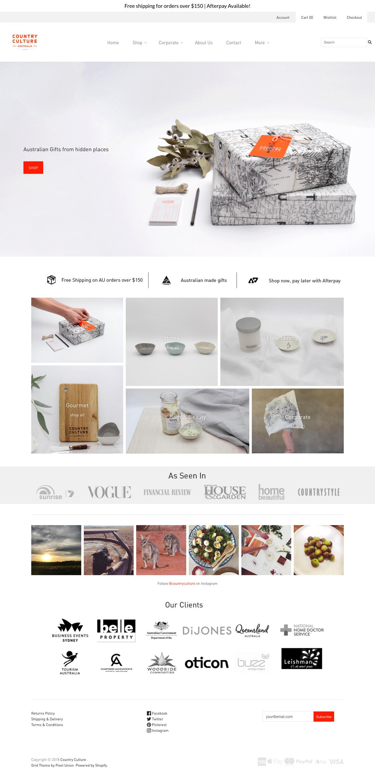 eCommerce website: Country Culture