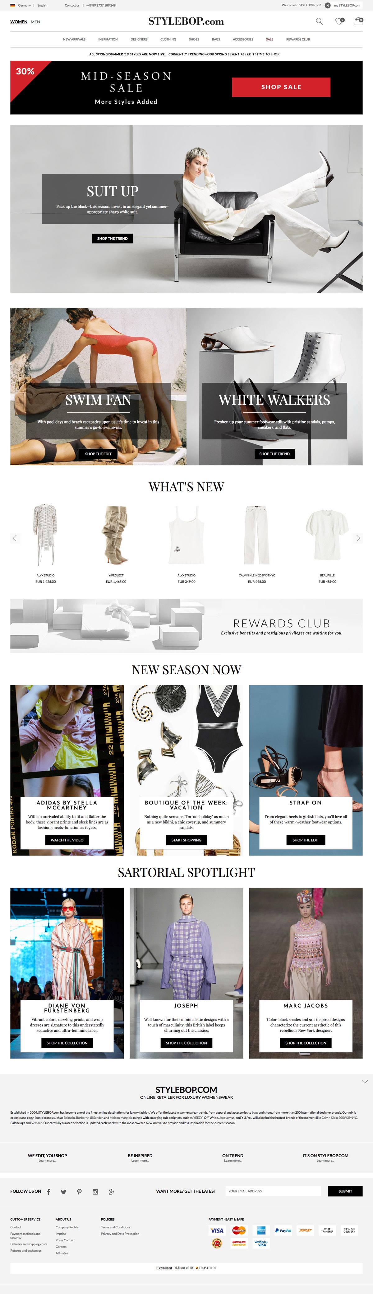 eCommerce website: STYLEBOP