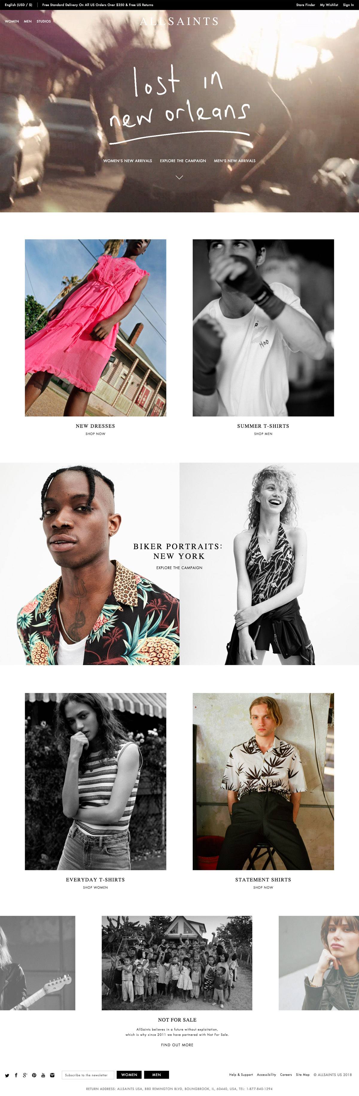 eCommerce website: ALLSAINTS