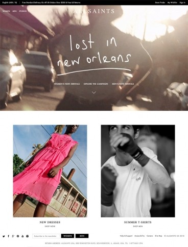 eCommerce website: ALLSAINTS