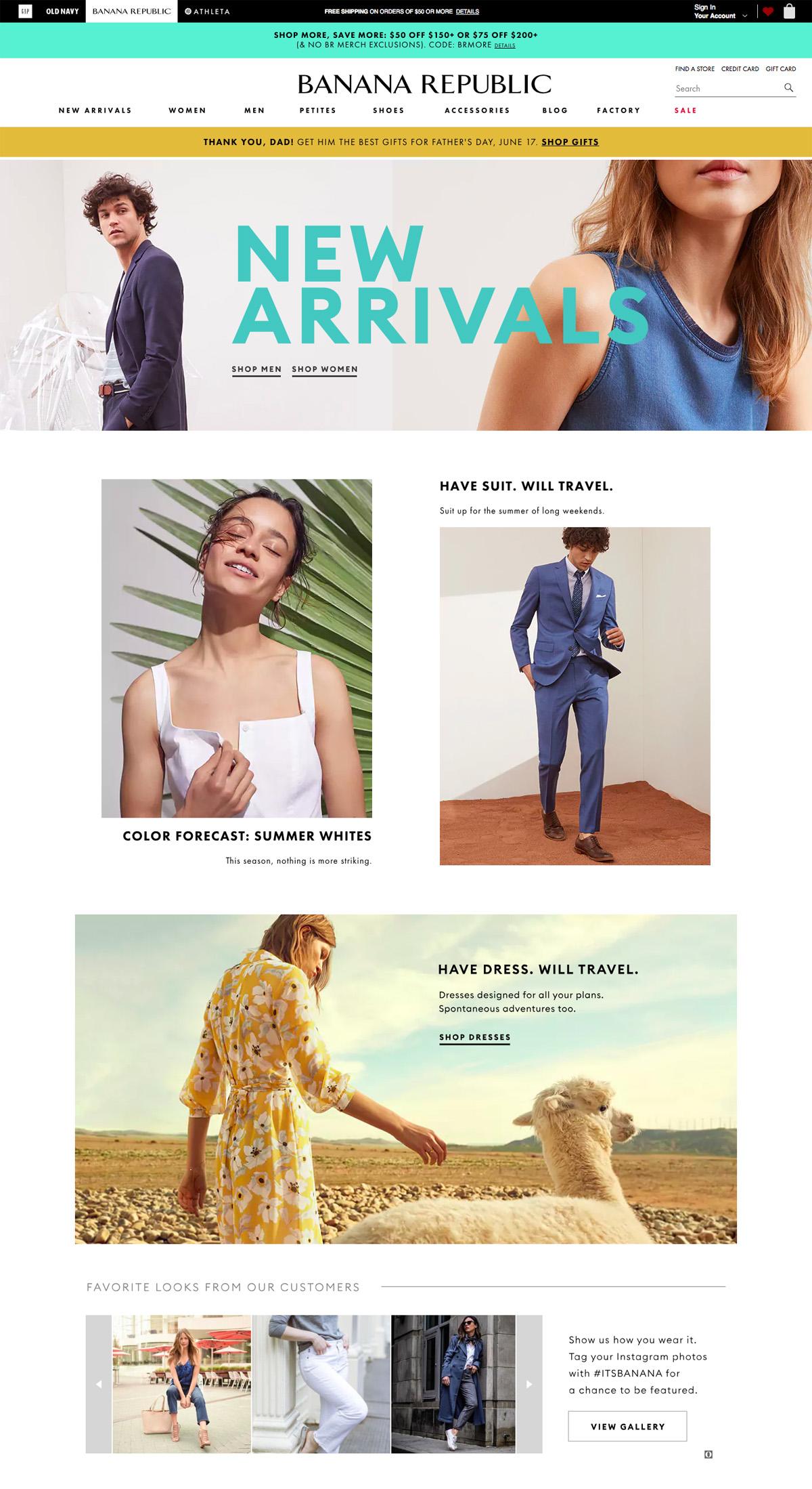 eCommerce website: Banana Republic