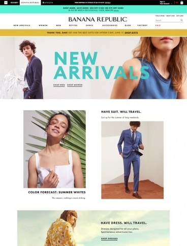 eCommerce website: Banana Republic
