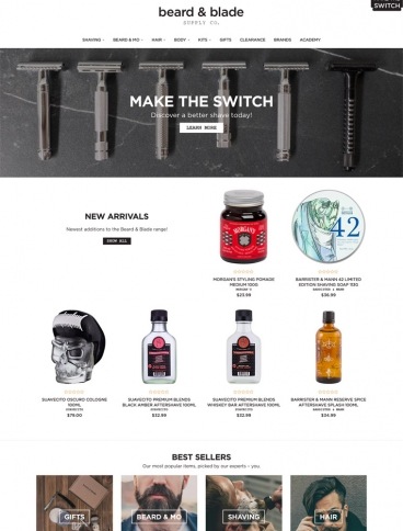 eCommerce website: Beard & Blade