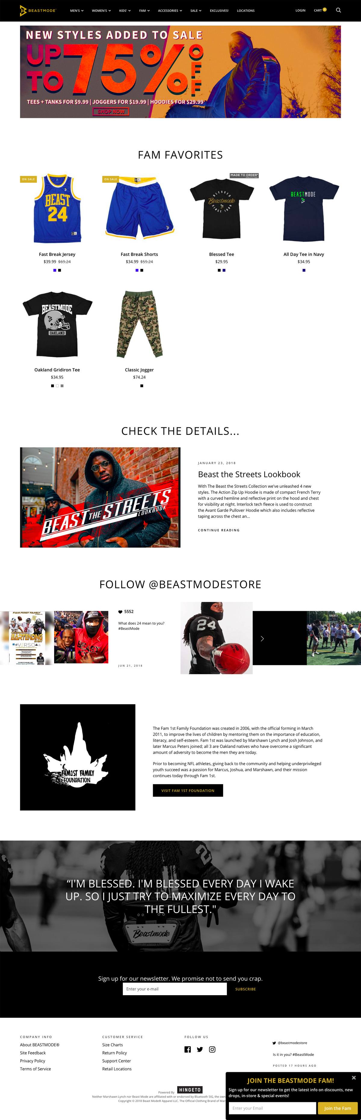 eCommerce website: Beast Mode