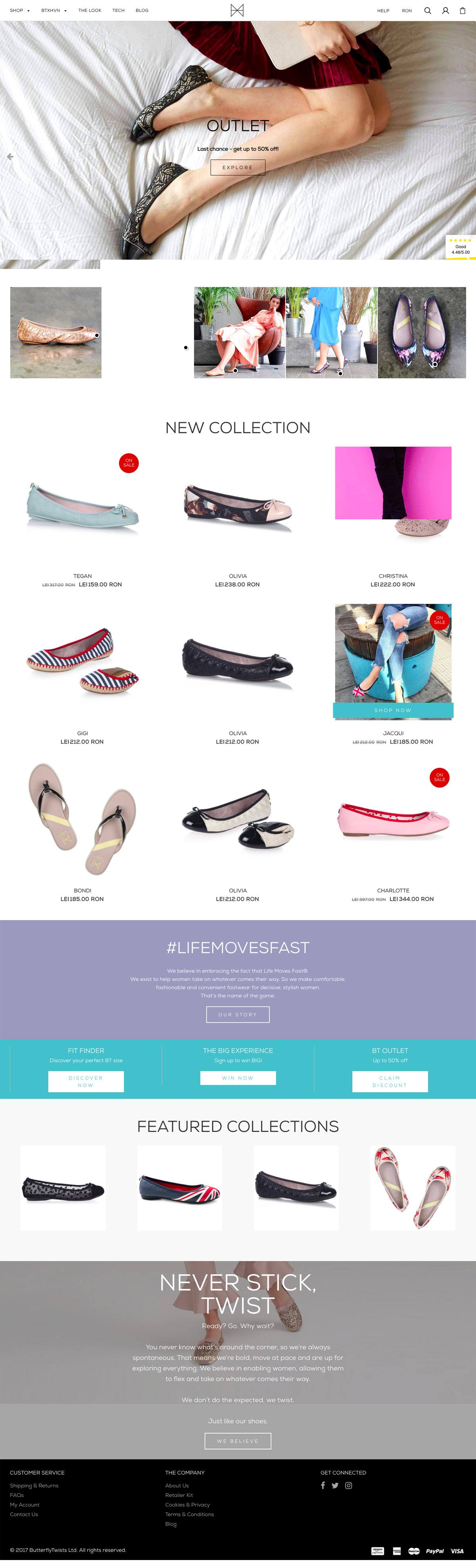 eCommerce website: Butterfly Twists