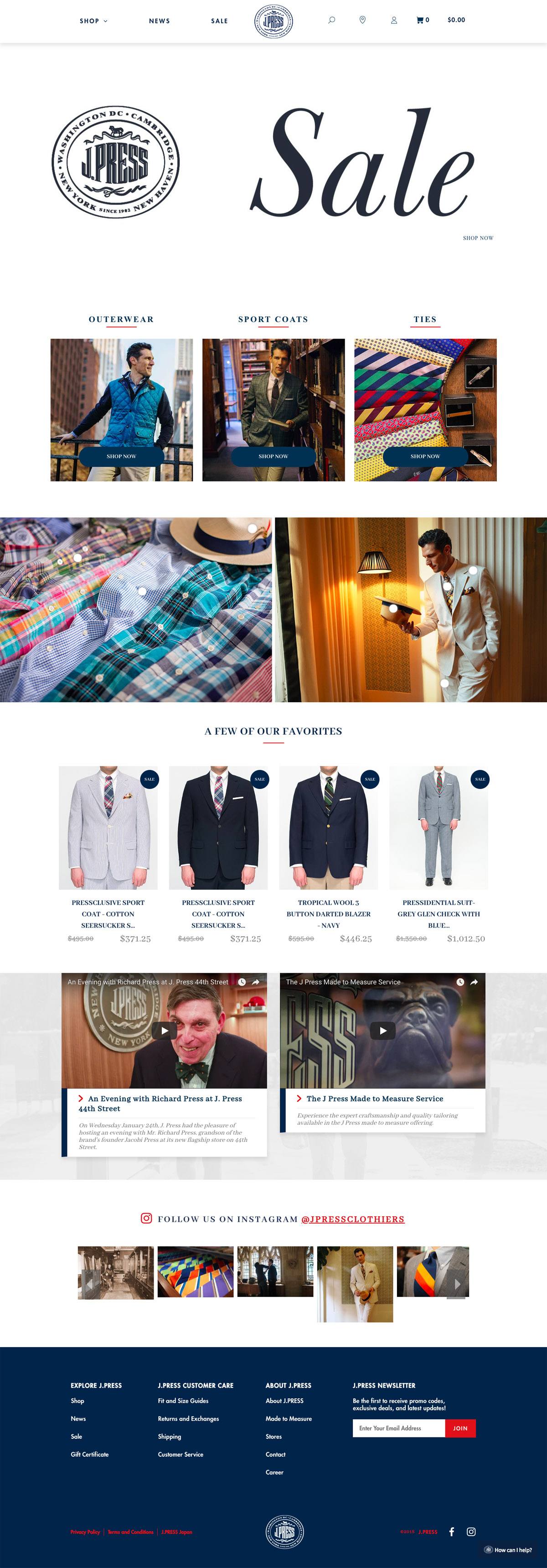 eCommerce website: J. Press