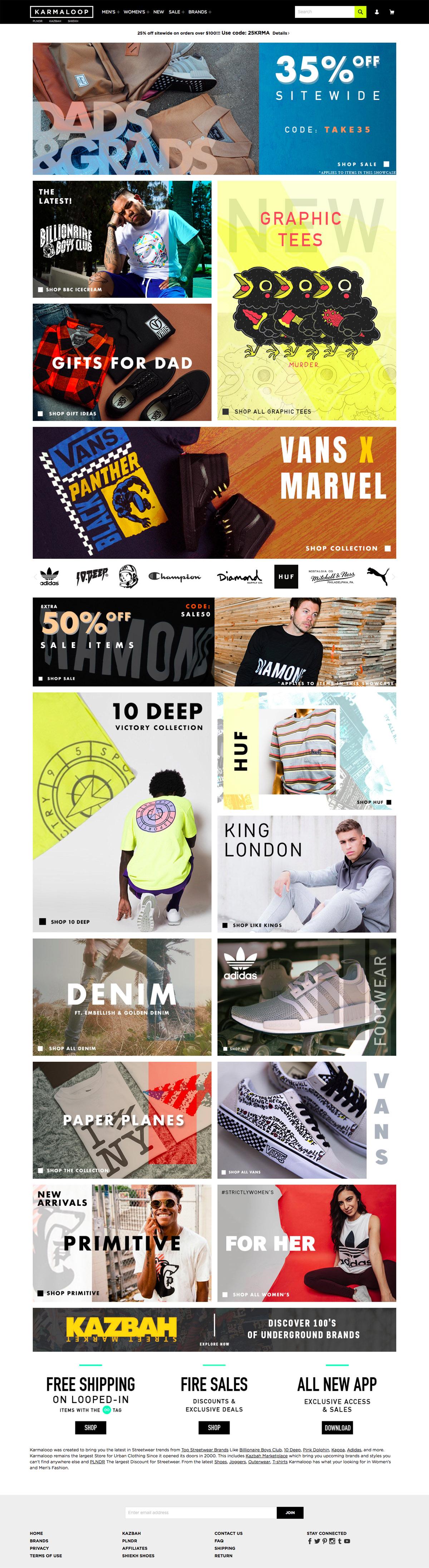 eCommerce website: Karmaloop