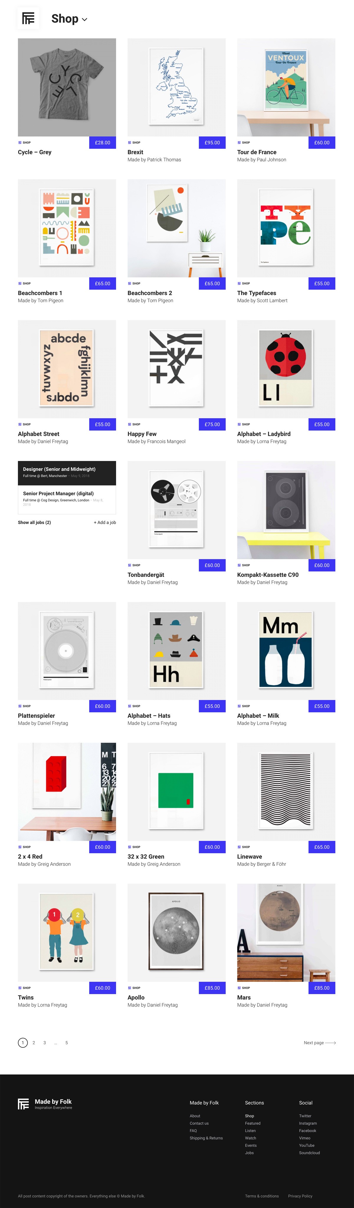 eCommerce website: Made by Folk