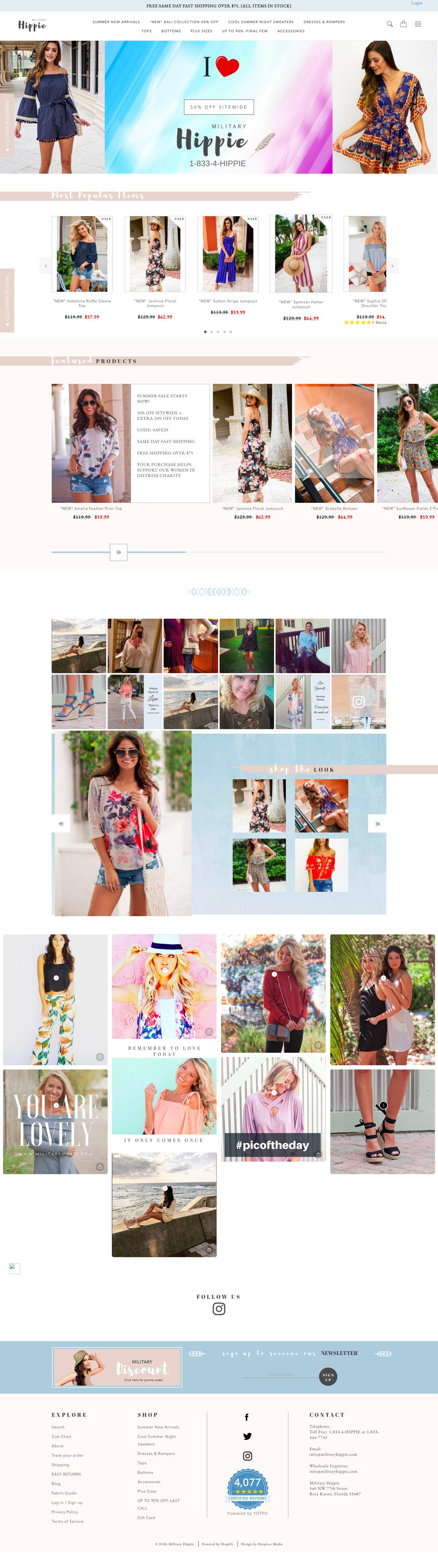 eCommerce website: Military Hippie