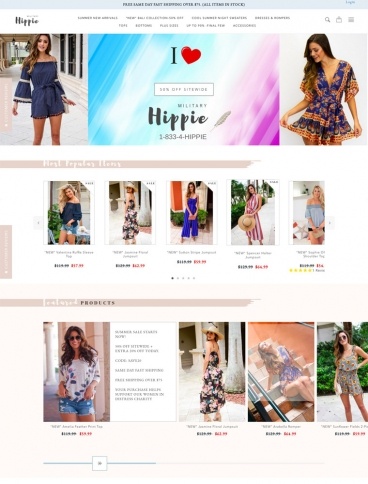 eCommerce website: Military Hippie