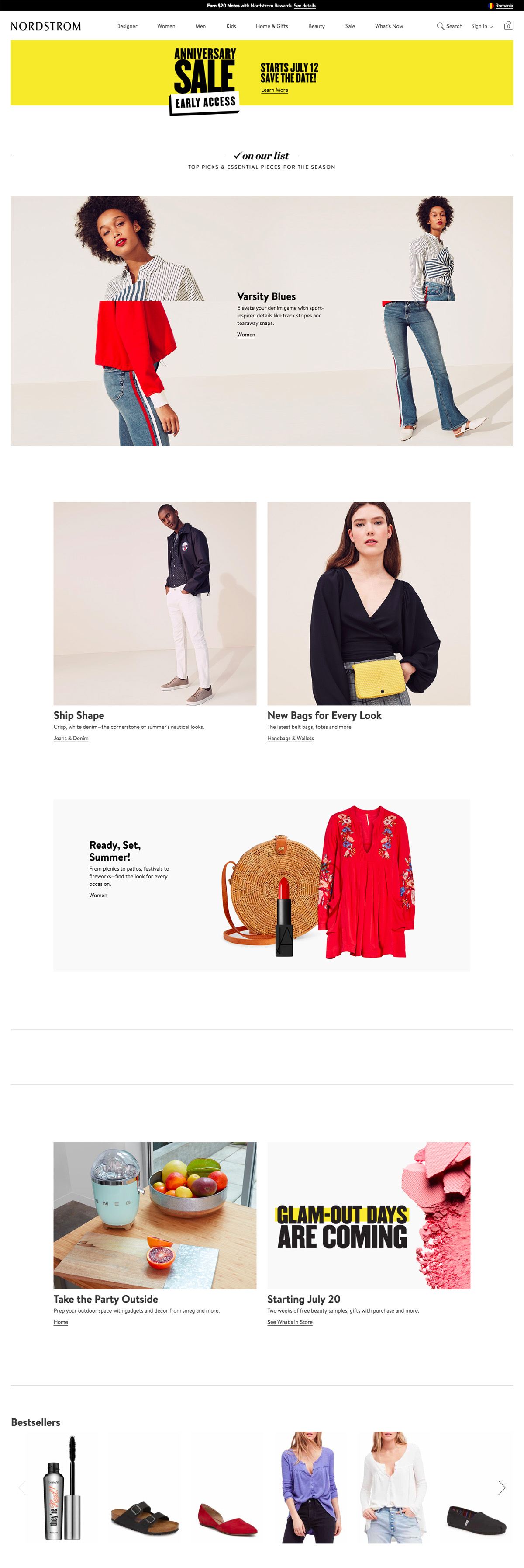 eCommerce website: Nordstrom