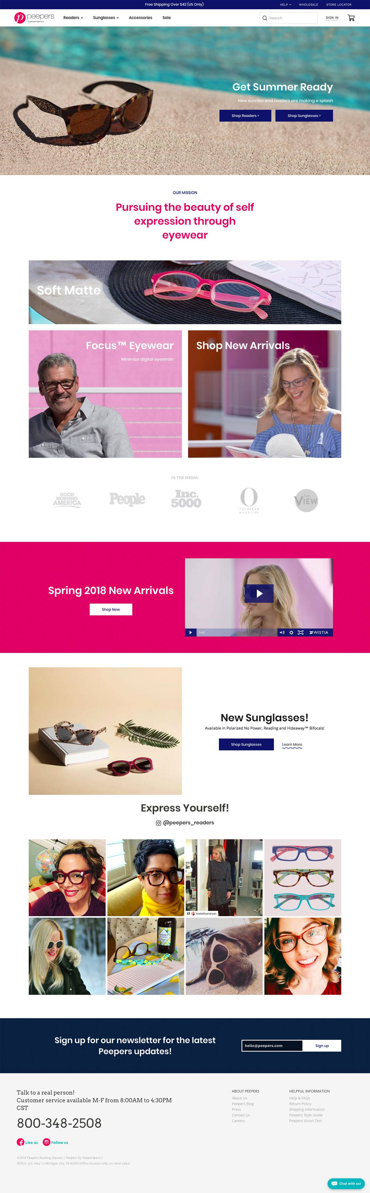 eCommerce website: Peepers