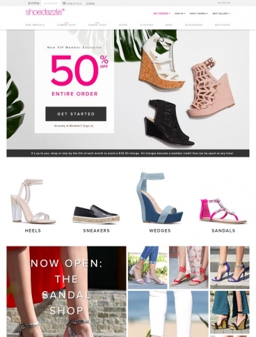 eCommerce website: ShoeDazzle