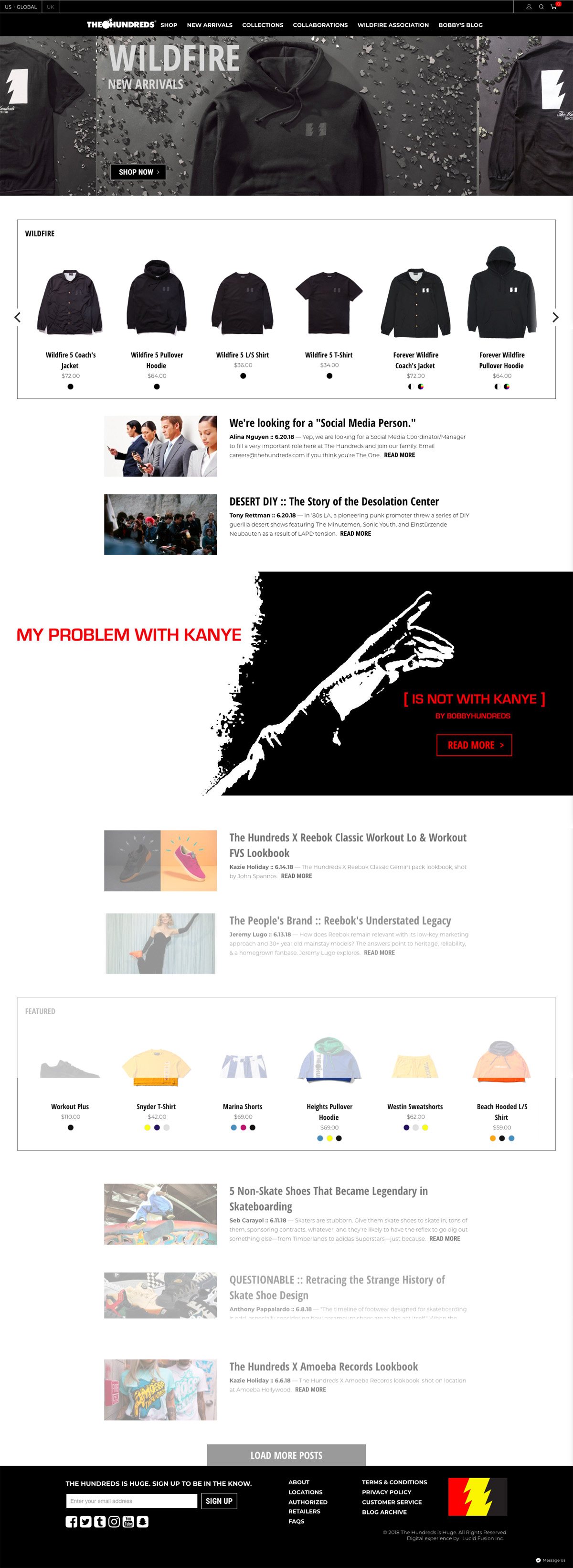 eCommerce website: The Hundreds