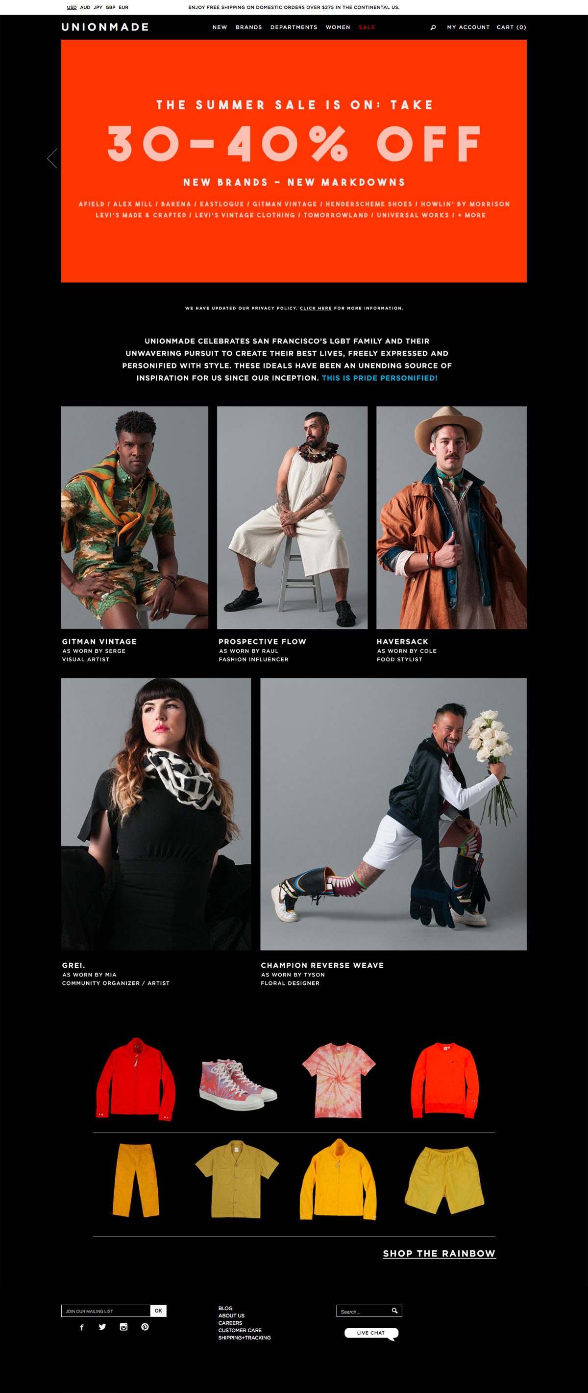 eCommerce website: UNIONMADE