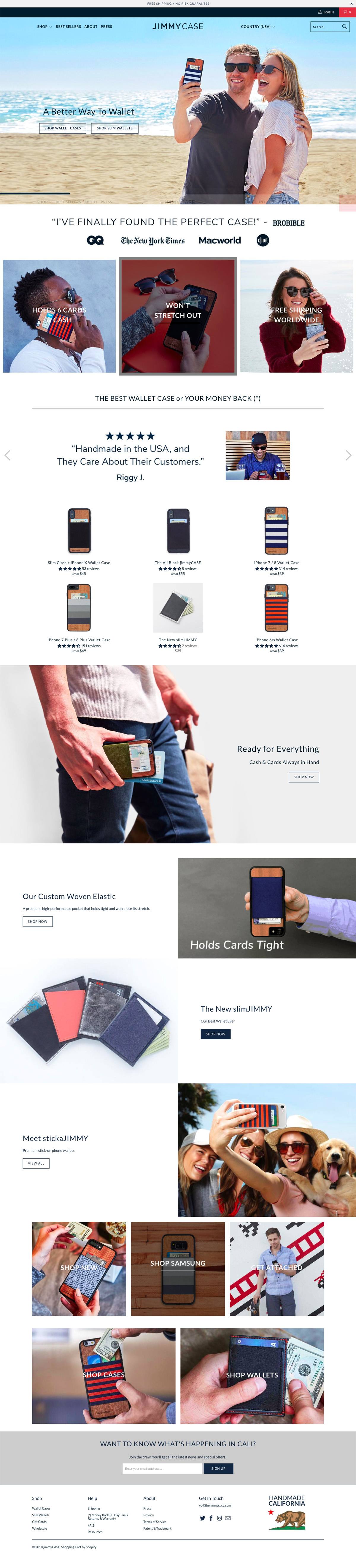 eCommerce website: jimmyCASE
