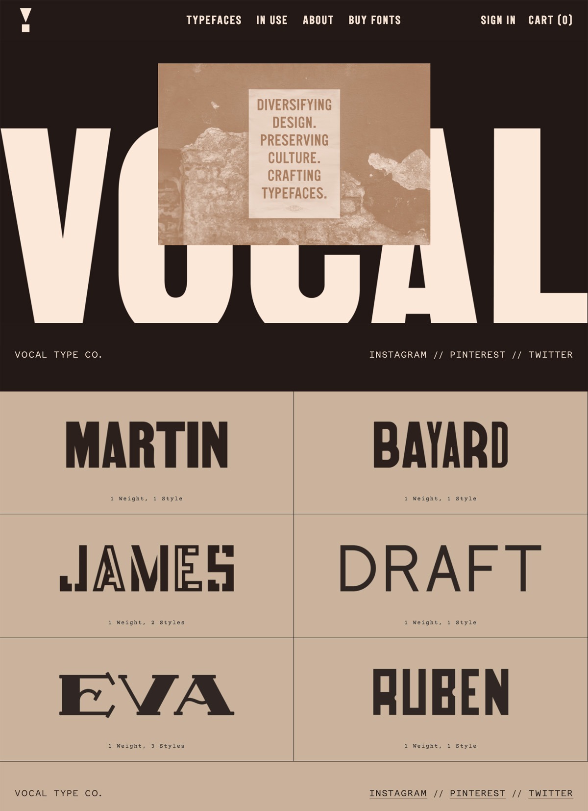 eCommerce website: Vocal Type Co.
