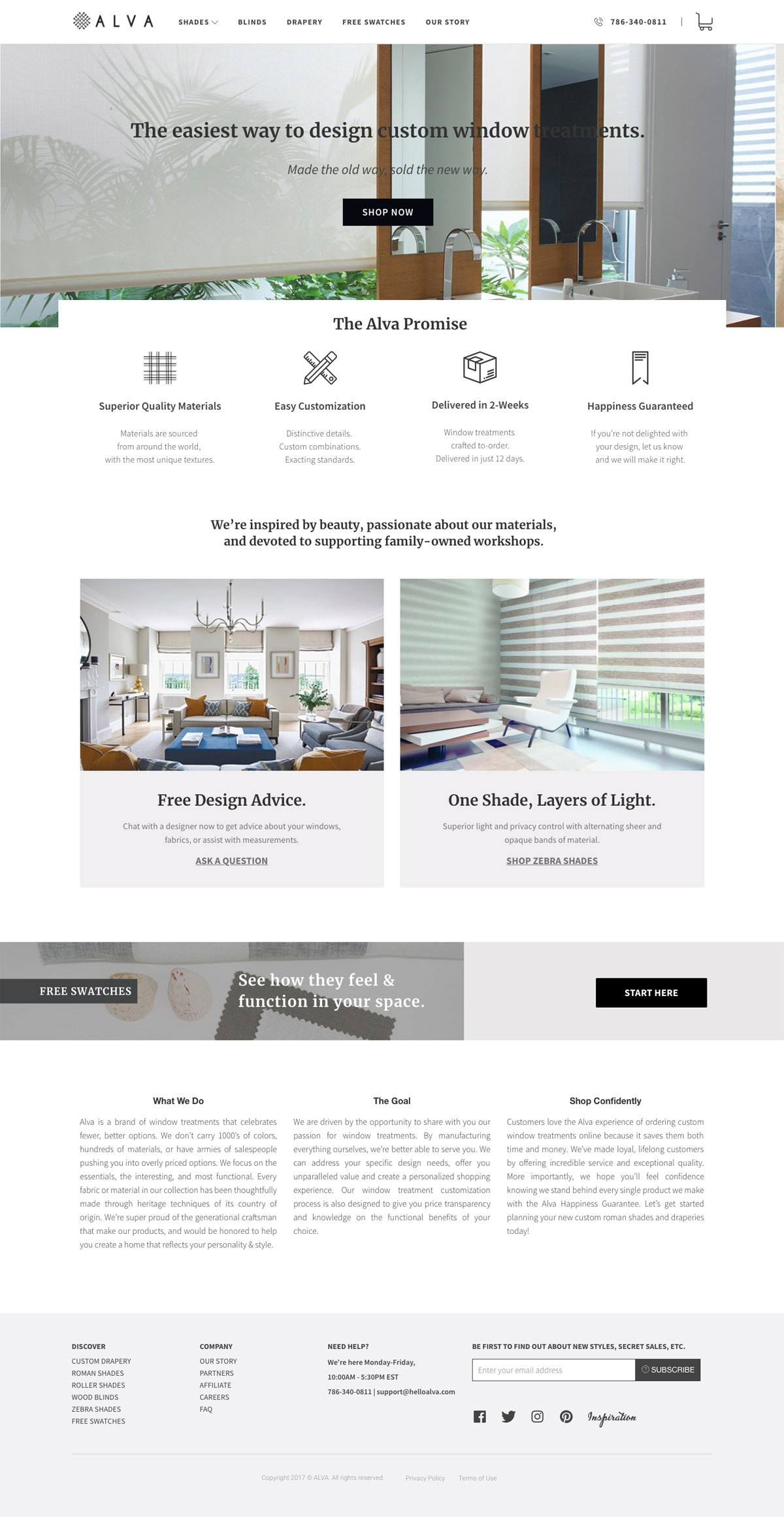 eCommerce website: Alva