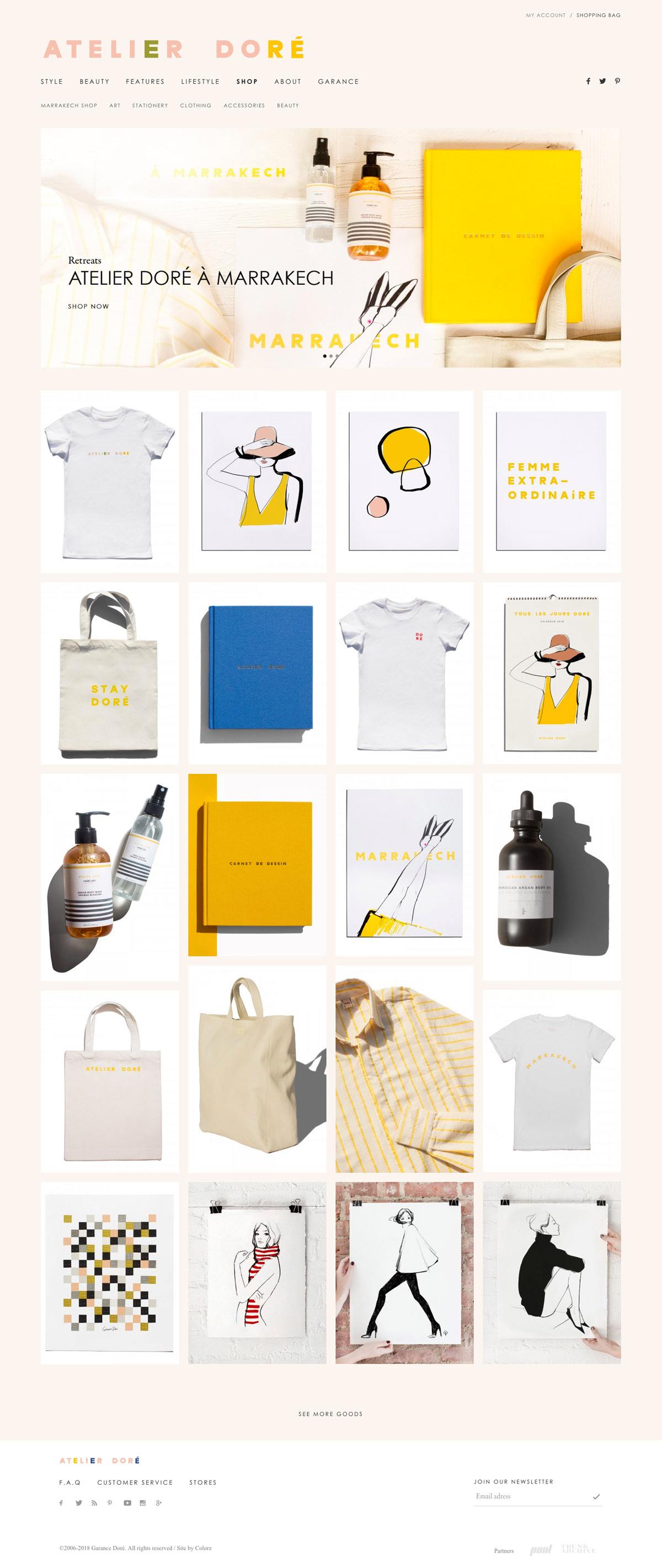 eCommerce website: Atelier Doré