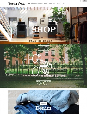 eCommerce website: Blue In Green