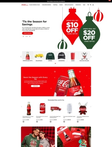 eCommerce website: Coke Store