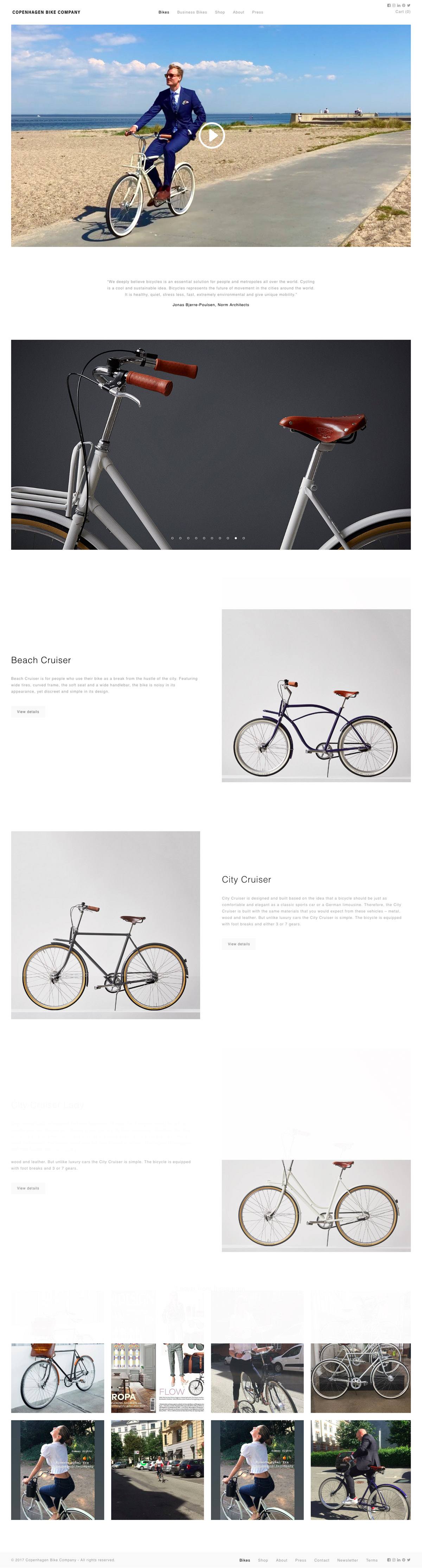 eCommerce website: Copenhagen Bike Company