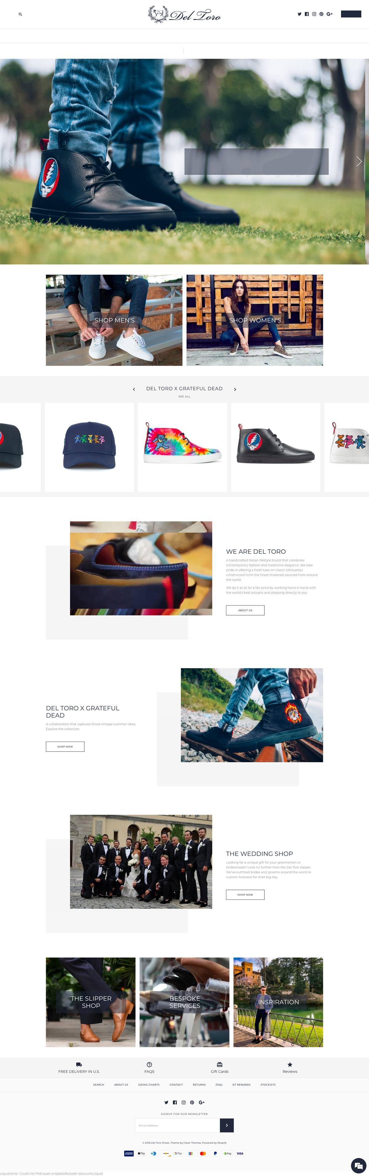 eCommerce website: Del Toro