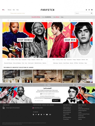 eCommerce website: Farfetch