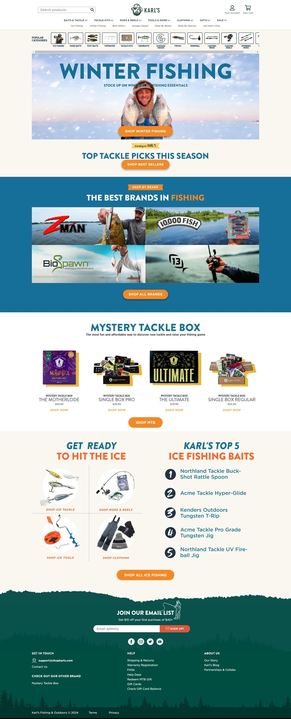 eCommerce website: Karl’s Mystery Tackle Box