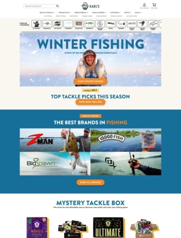 eCommerce website: Karl’s Mystery Tackle Box