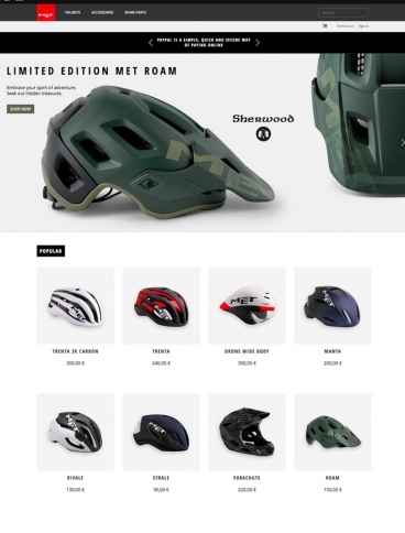 eCommerce website: MET HELMETS
