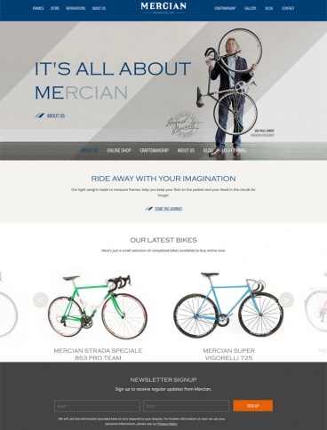 eCommerce website: Mercian Cycles
