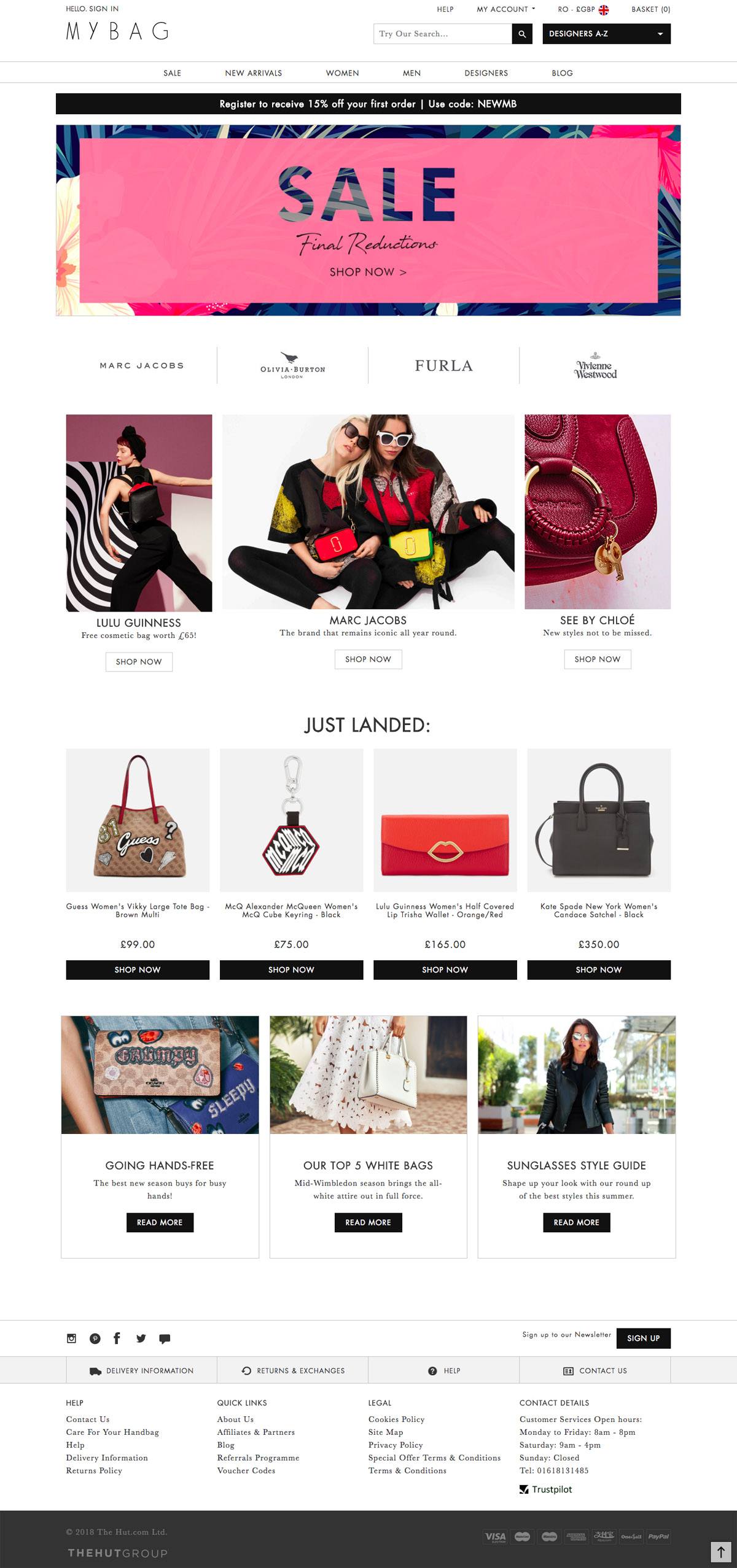 eCommerce website: MyBag