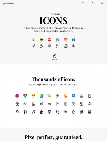 eCommerce website: Pixel Icons