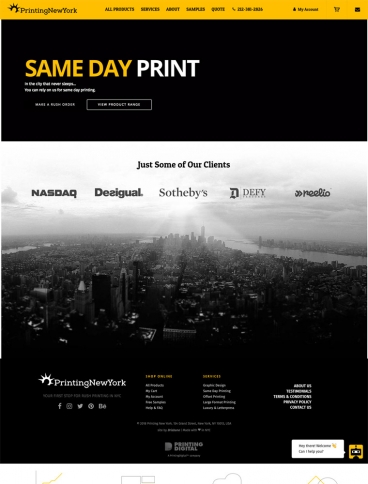 eCommerce website: Printing New York