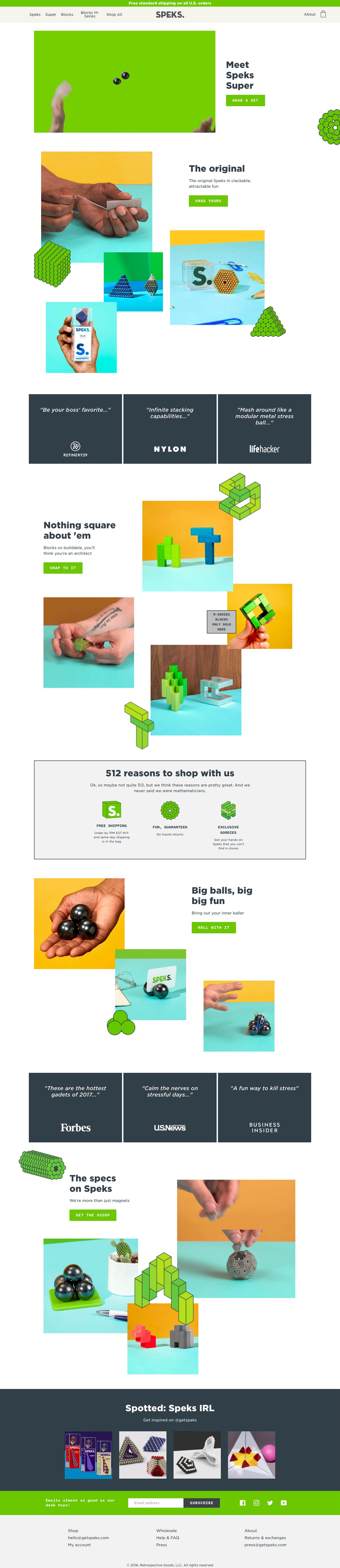 eCommerce website: Speks