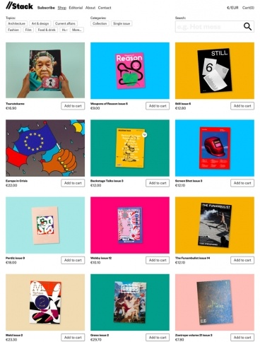 eCommerce website: StackMagazines