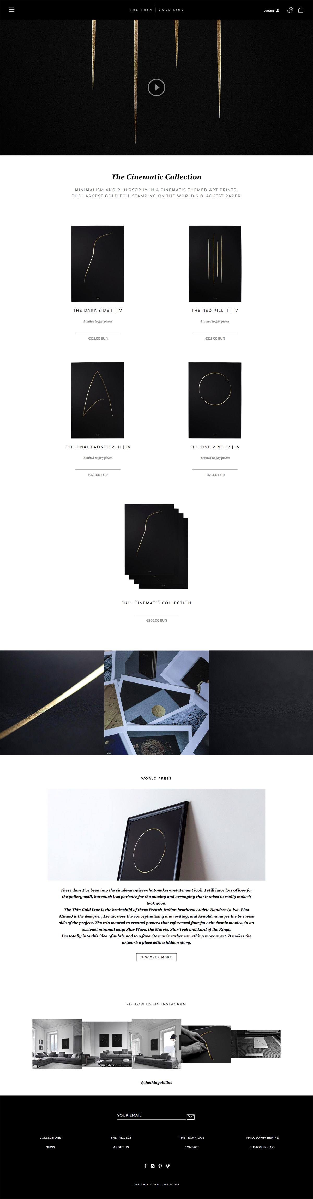 eCommerce website: The Thin Gold Line