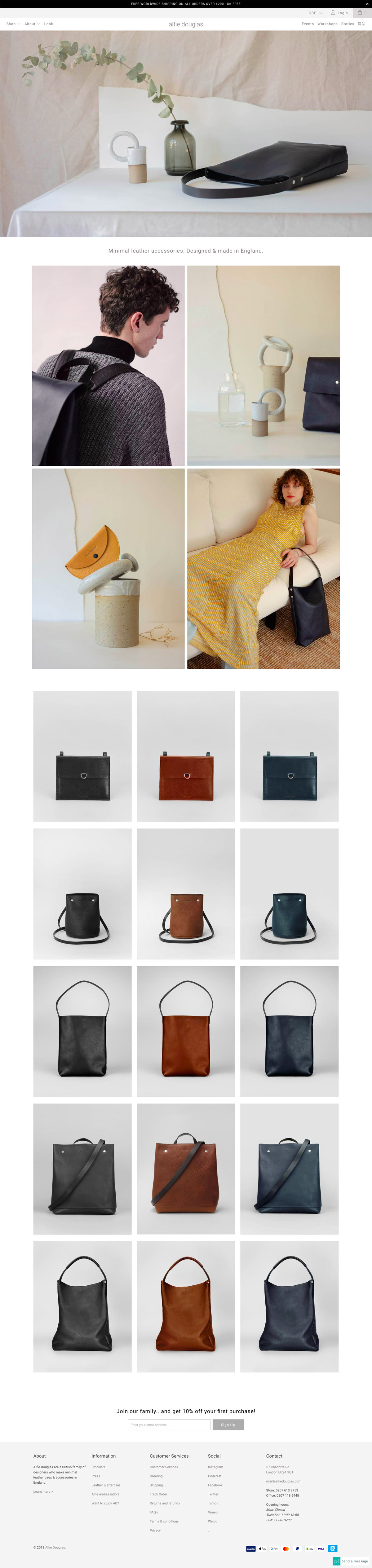 eCommerce website: Alfie Douglas