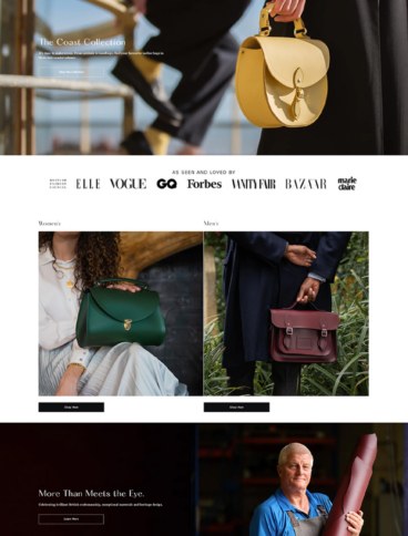 eCommerce website: The Cambridge Satchel Company