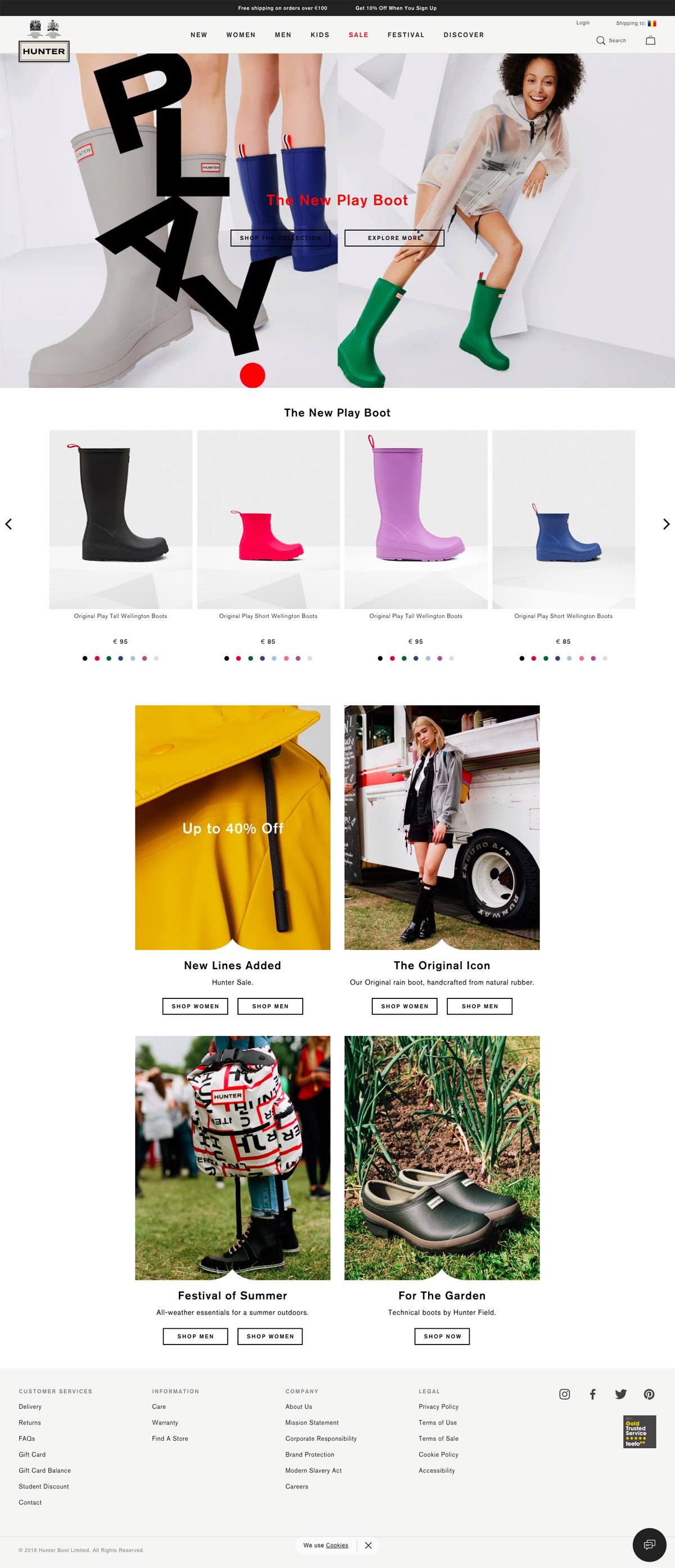 eCommerce website: Hunter