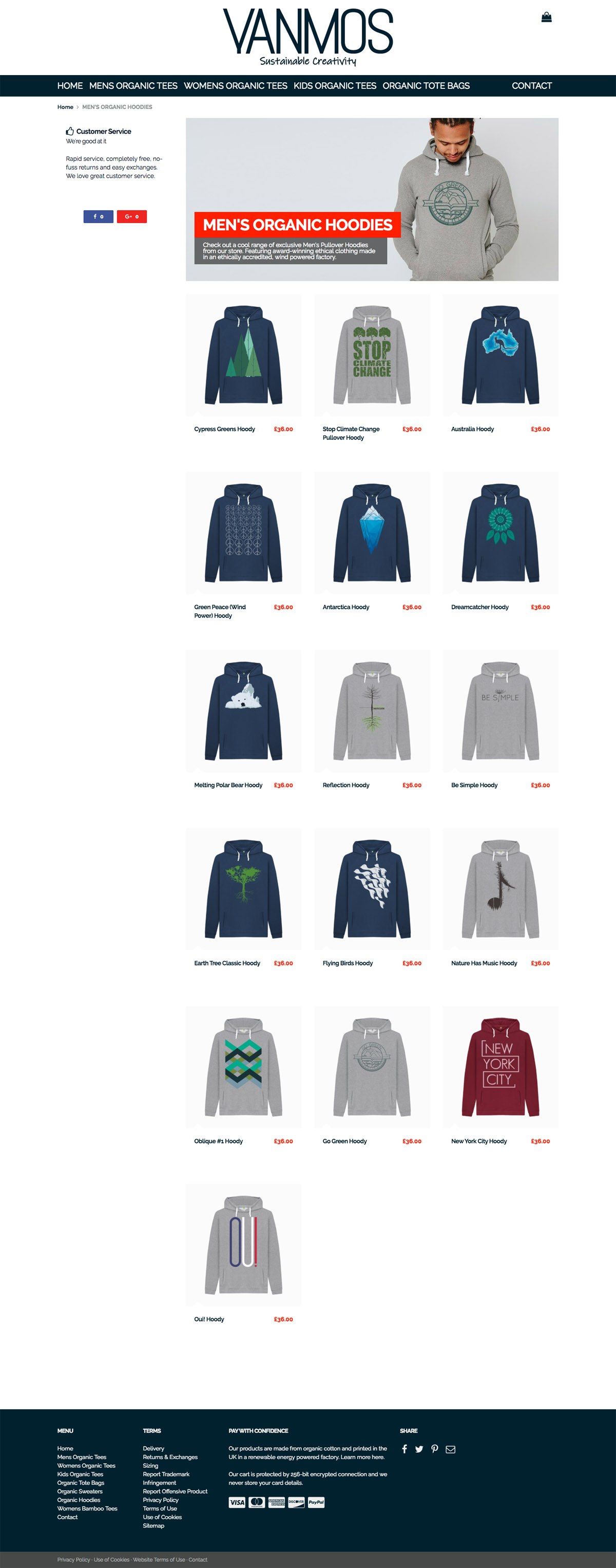 eCommerce website: Yanmos Clothing