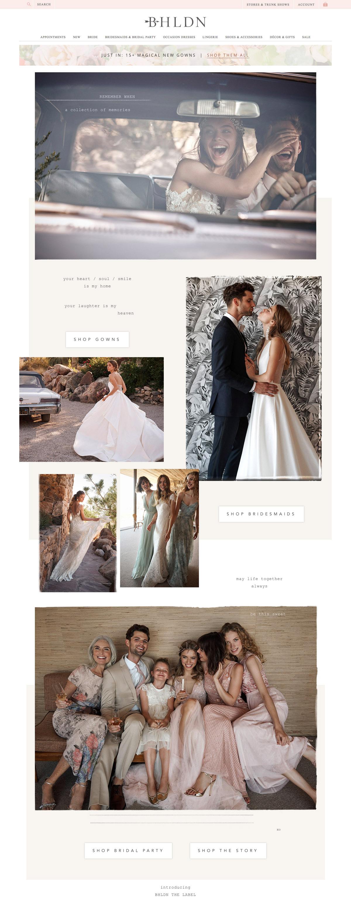 eCommerce website: BHLDN