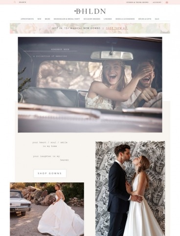 eCommerce website: BHLDN