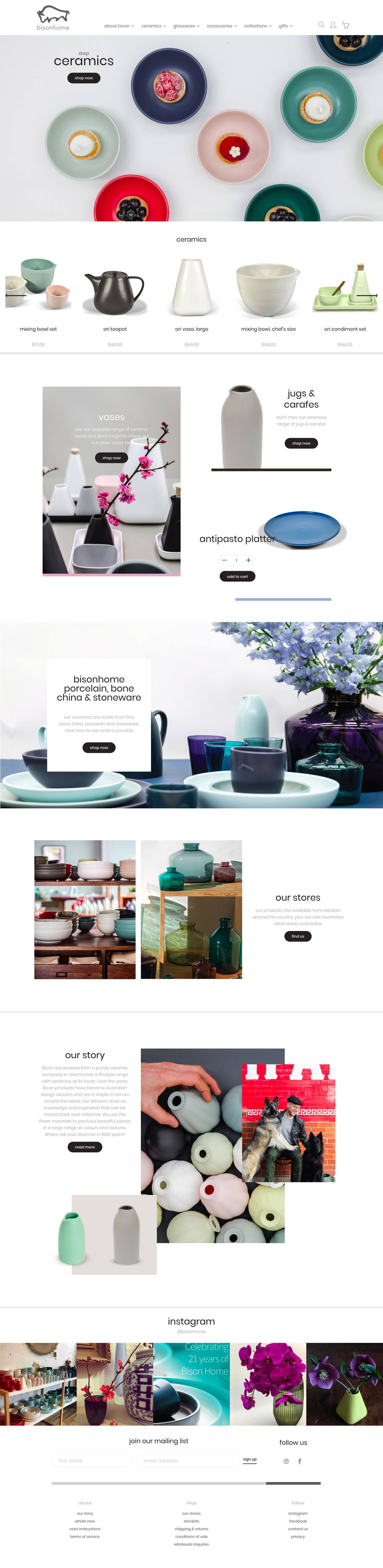 eCommerce website: Bisonhome