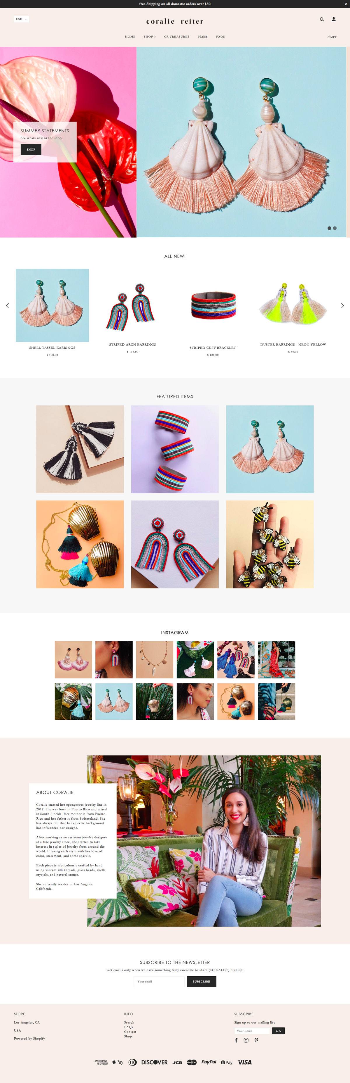 eCommerce website: Coralie Reiter