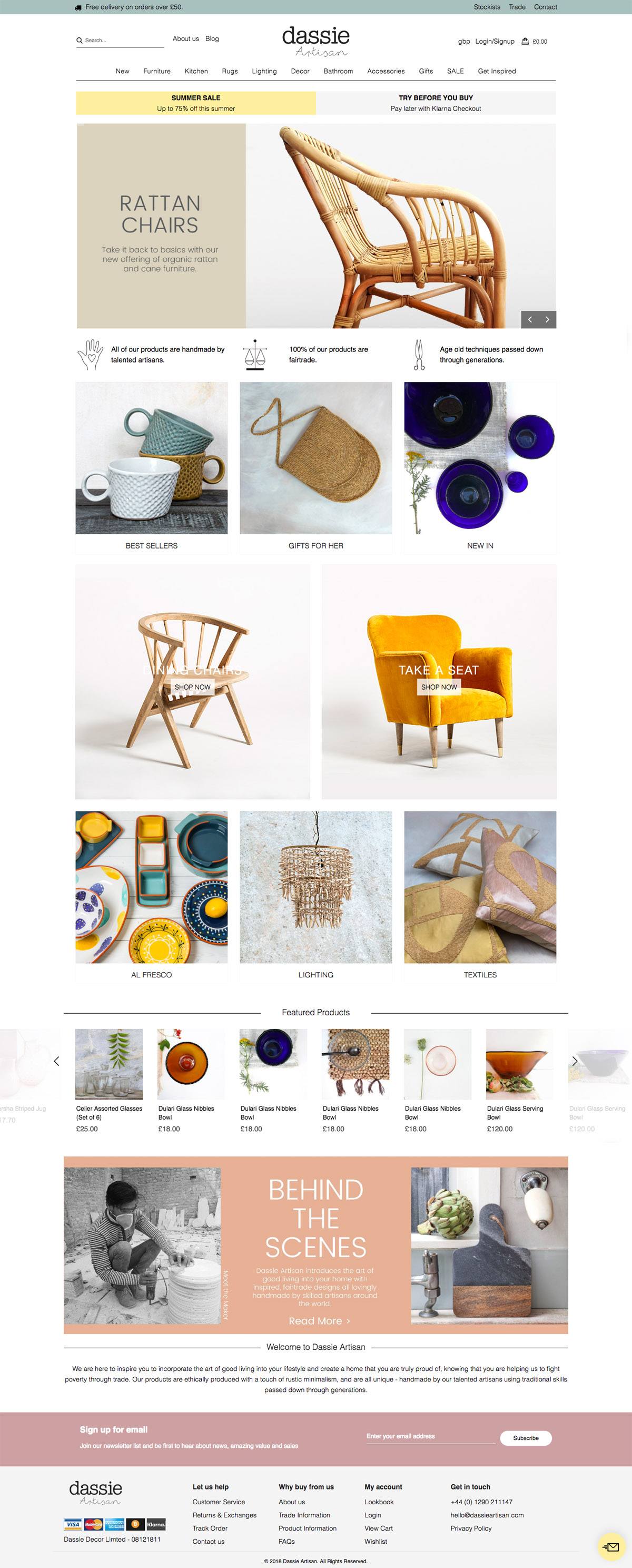 eCommerce website: Dassie Artisan