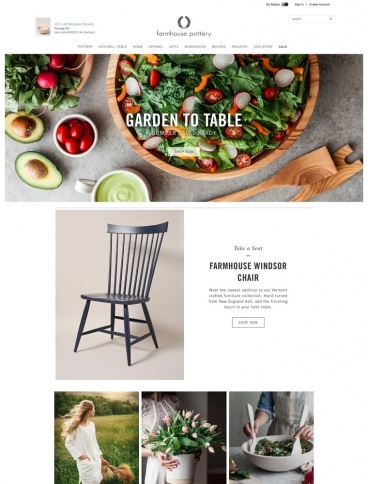 eCommerce website: Farmhouse Pottery